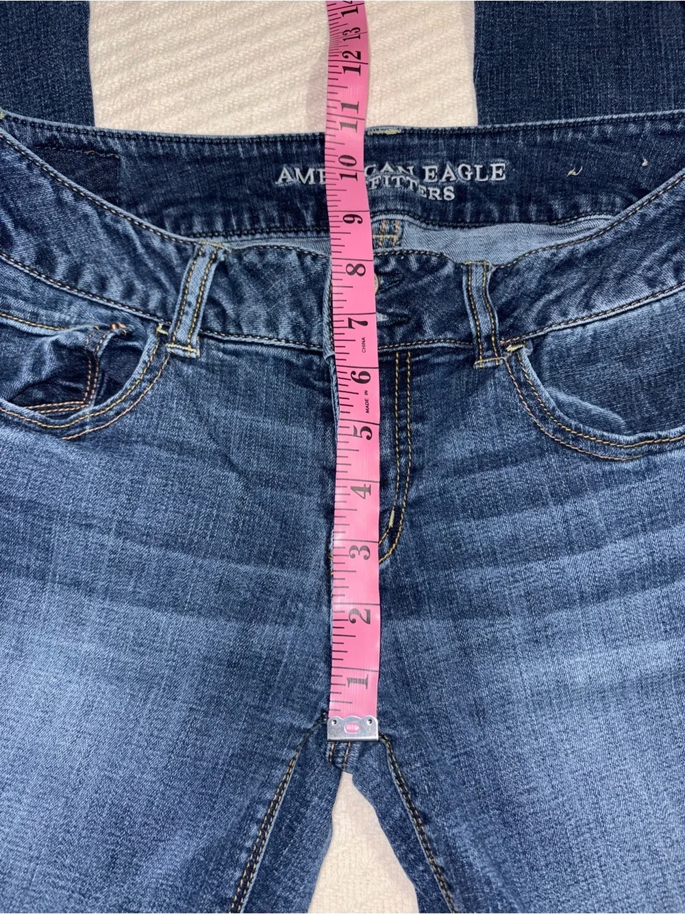 American Eagle Outfitters Dark Blue Super Stretch Artist Flare Leg Jeans Size 8 - Picture 5 of 8